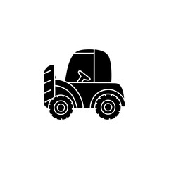 creative details Outline silhouette forklift truck icon vector illustration