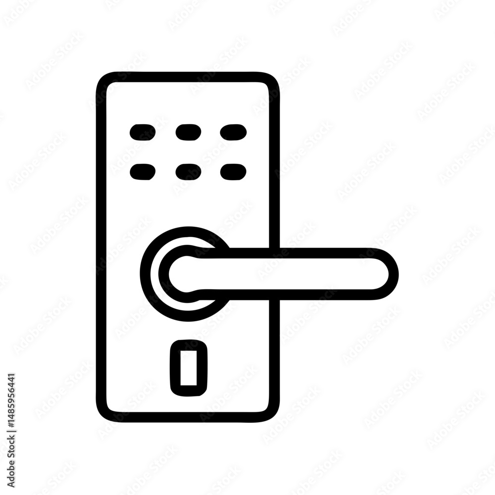 Poster door lock icon on transparent background for web and graphic design