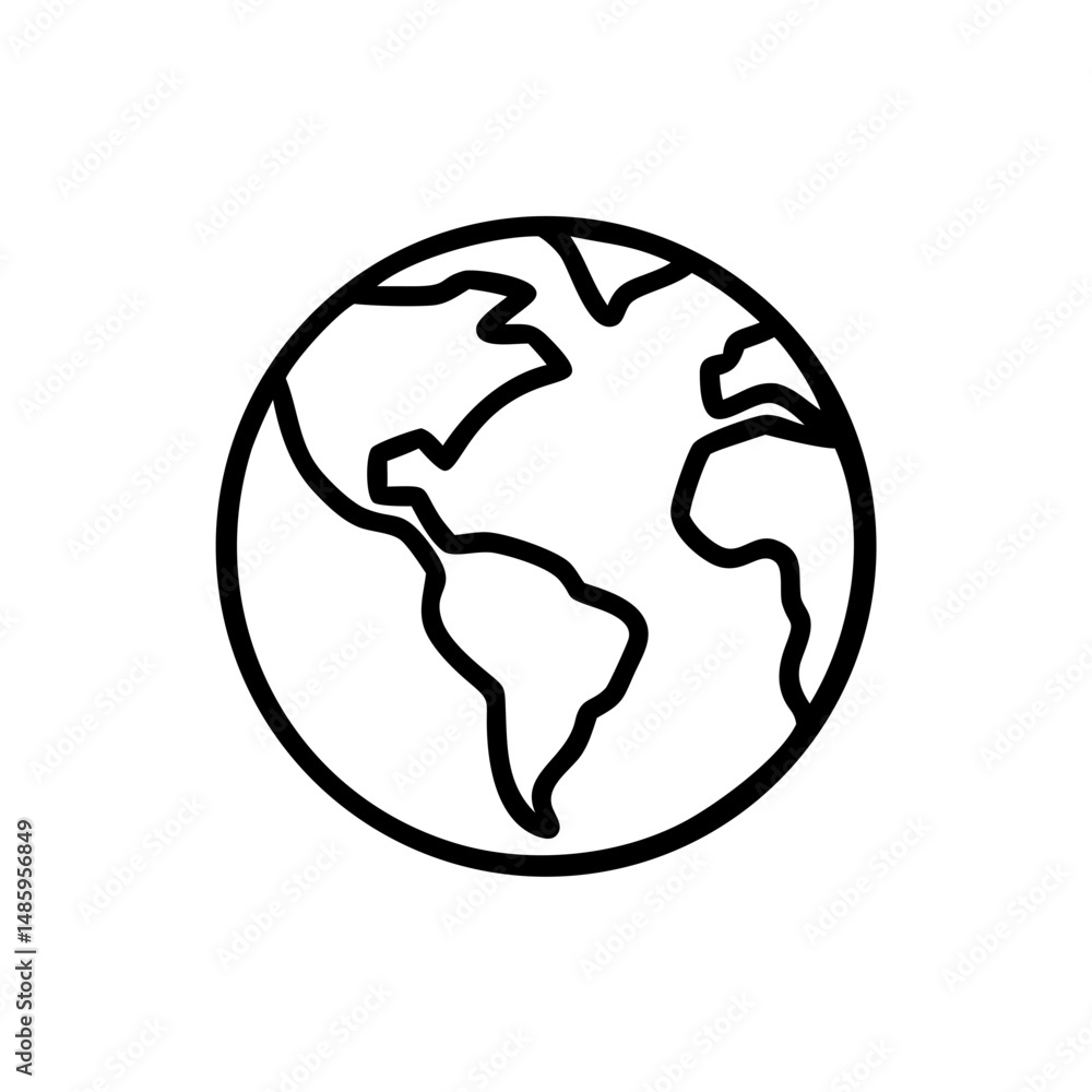 Poster earth globe on transparent background for web and graphic design