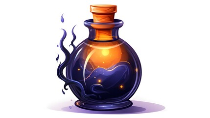 Enchanting Mysterious Halloween Witch Mixing Magic Potion for Magical Elixir