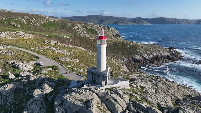 Faro de Punta Nariga desde punto de vista A&eacute;reo