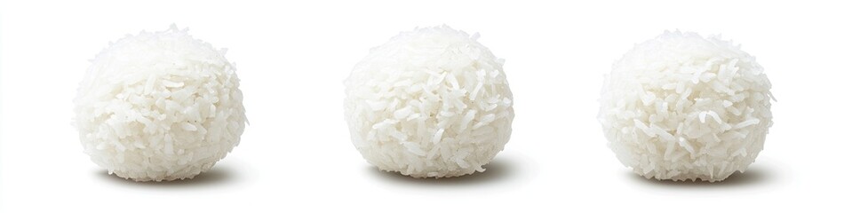 Three round coconut treats