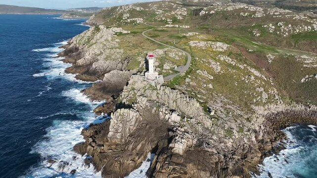 Faro de Punta Nariga desde punto de vista A&eacute;reo