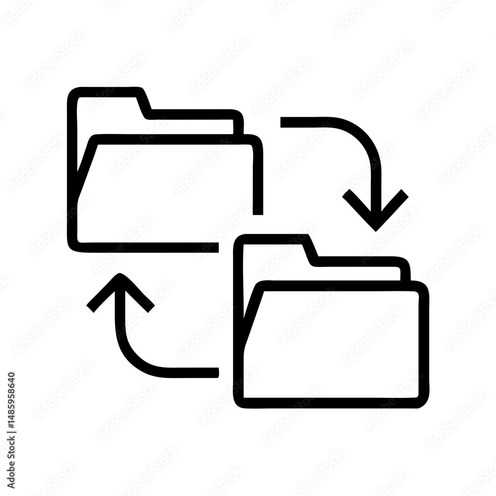 Poster folder sync icon on transparent background for web and graphic design