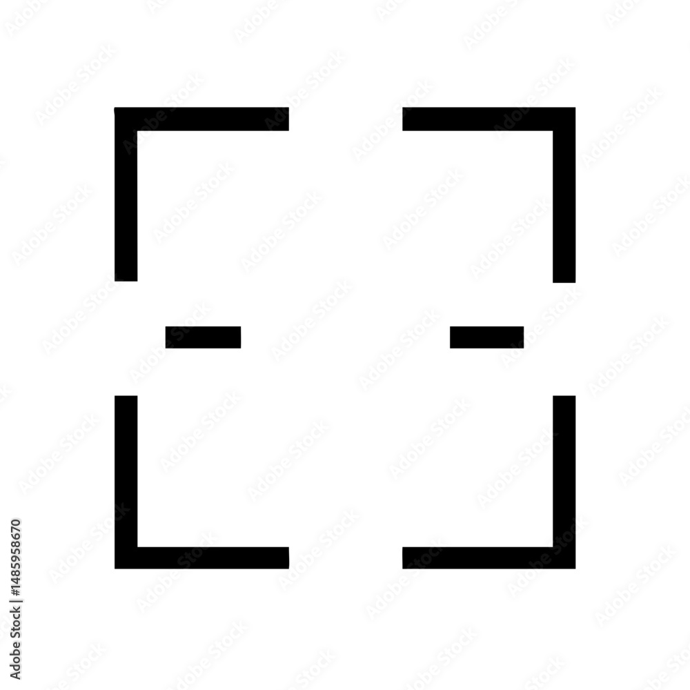 Poster four corner focus frame icon representing viewfin (1) on transparent background for web and graphic 