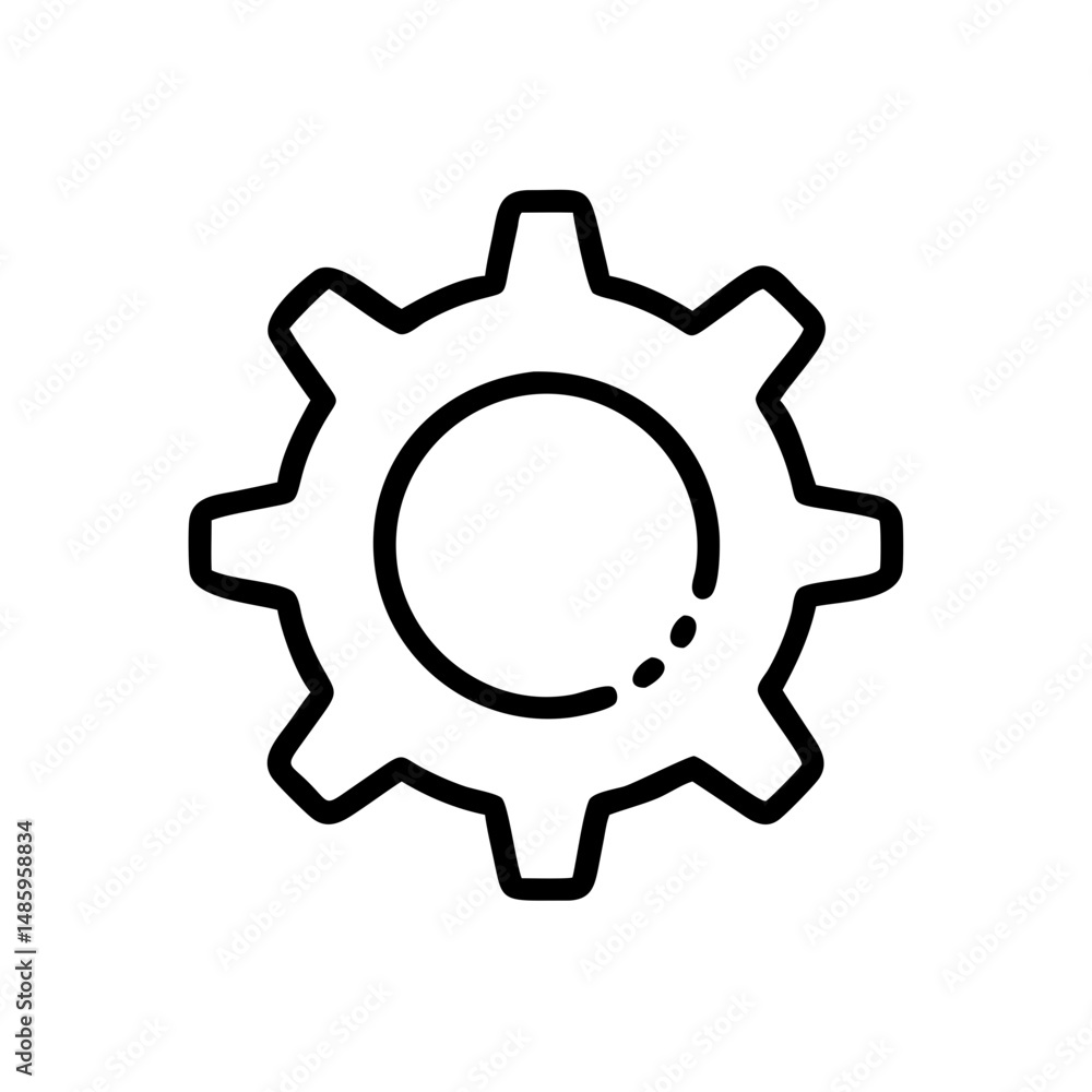 Poster gear icon on transparent background for web and graphic design