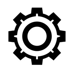 gear icon silhouette on transparent background for web and graphic design