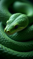 Obraz premium close up of a green snake