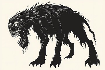 Obraz premium Aggressive fantasy canine creature