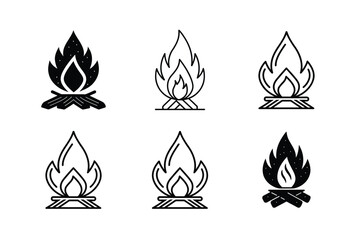 Minimalist Campfire Icon in Vector Format