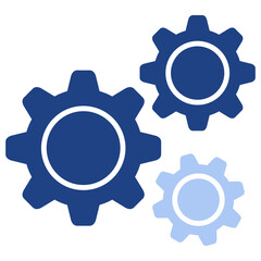 Gear Flat Blue Icon