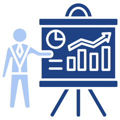 Presentation Flat Blue Icon