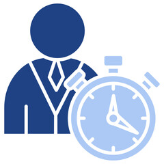 Working Hours Flat Blue Icon