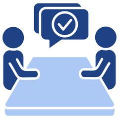 Negotiation Flat Blue Icon