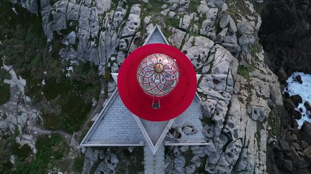Faro de Punta Nariga desde punto de vista A&eacute;reo