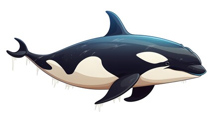 Obraz premium Cute Orca Vector Illustration: Cartoon Design for Wildlife Enthusiasts