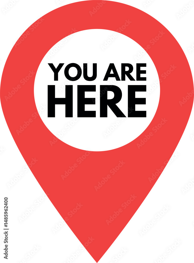 Poster you are here map pointer icon . you are here location pointer pin icon . vector illustration