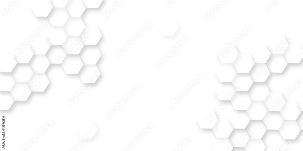 Canvas Prints abstract honeycomb mosaic white background, abstract geometric pattern of white hexagons, hexagon co