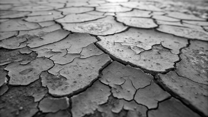 Close-up of dry, cracked earth showing arid conditions