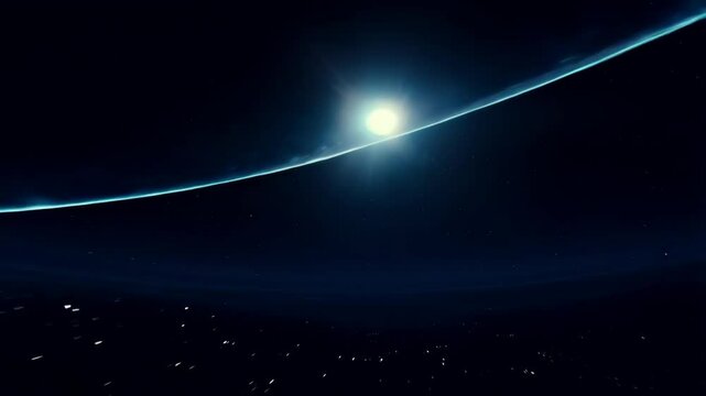 Celestial glow: a journey from darkness to light with radiant cosmic curves