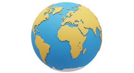 Naklejka premium 3D Isometric Globe – White Background