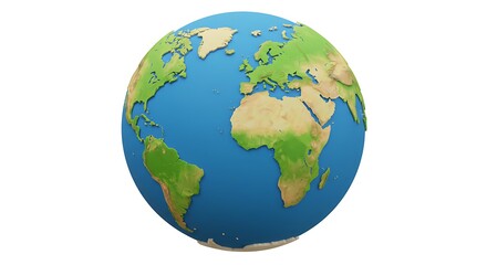 Naklejka premium 3D Isometric Globe – White Background