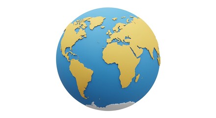 Fototapeta premium 3D Isometric Globe – White Background