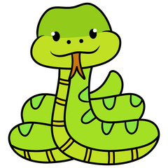 Cartoon Illustration of a Snake