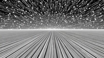 Abstract Grayscale Radiating Lines Converging to a Central Point