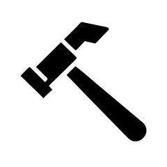 hammer icon silhouette on transparent background for web and graphic design