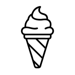 ice cream cone icon on transparent background for web and graphic design