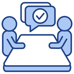 Negotiation Blue Icon