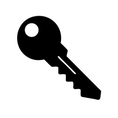 key icon silhouette on transparent background for web and graphic design