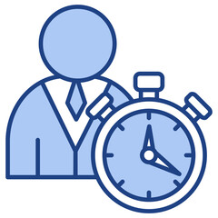 Working Hours Blue Icon