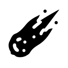 meteor or asteroid silhouette on transparent background for web and graphic design