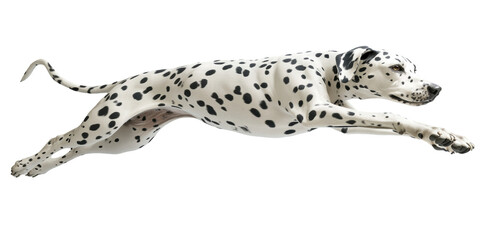 Isolated Dalmation Dog Jumping