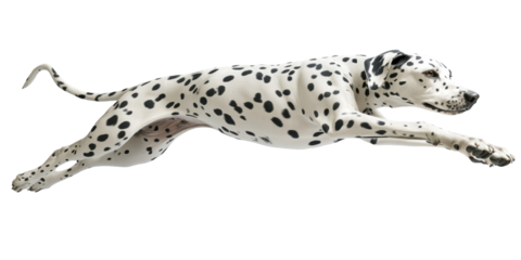 Isolated Dalmation Dog Jumping
