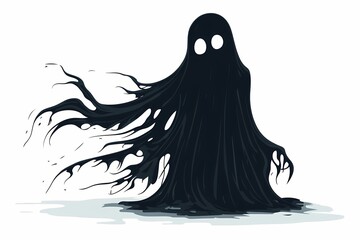 Mysterious black ghost figure
