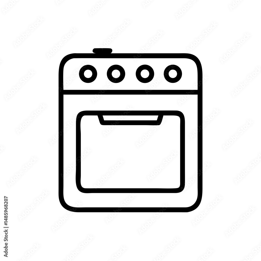 Poster oven icon on transparent background for web and graphic design