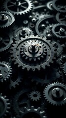gears on black background