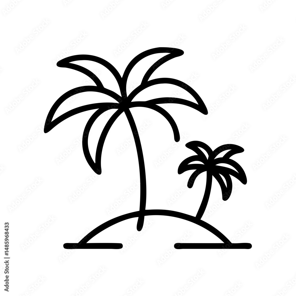 Aufkleber palm tree icon on transparent background for web and graphic design