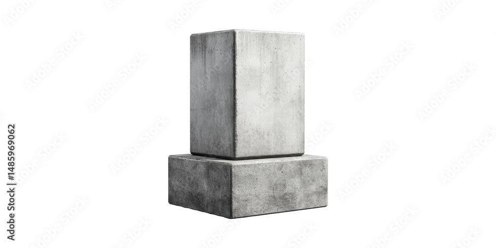 Poster concrete block structure. industrial construction material for building projects isolated on transpa