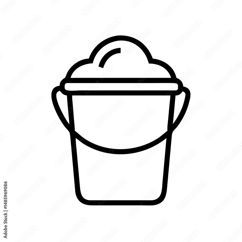Aufkleber sand bucket icon on transparent background for web and graphic design