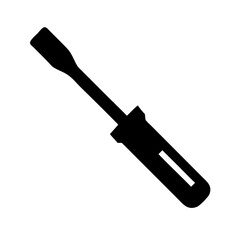 screwdriver icon silhouette on transparent background for web and graphic design