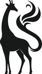 Wild animal giraffe vector isolated silhouette