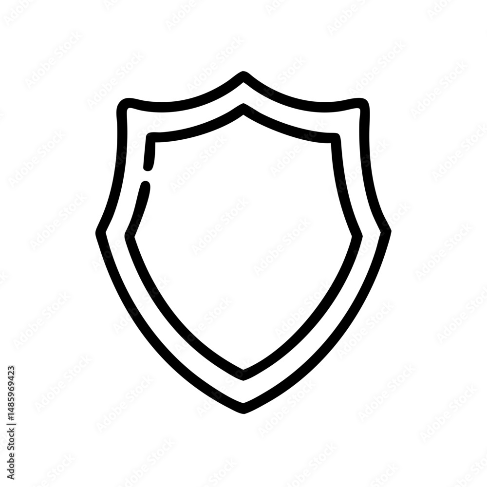 Poster shield badge icon on transparent background for web and graphic design