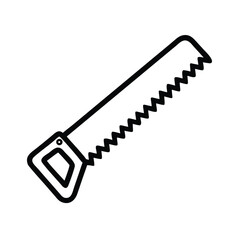 Handsaw line art vector 