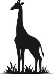 Wild animal giraffe vector isolated silhouette
