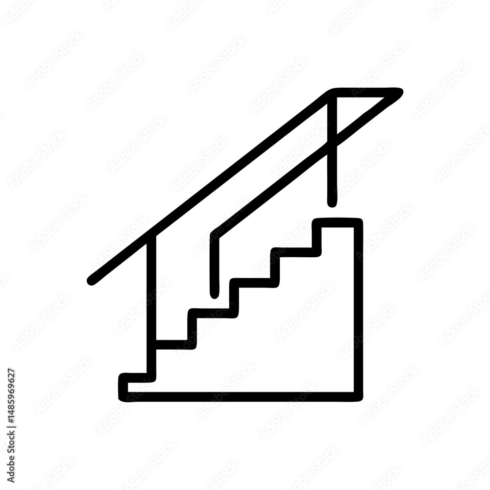 Aufkleber staircase icon on transparent background for web and graphic design