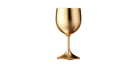Golden Champagne Flute. Luxury And Celebration Concept Isolated On Transparent Background
